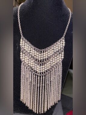 Shyanne Western Silver-Tone Fringe Statement Necklace | NWT